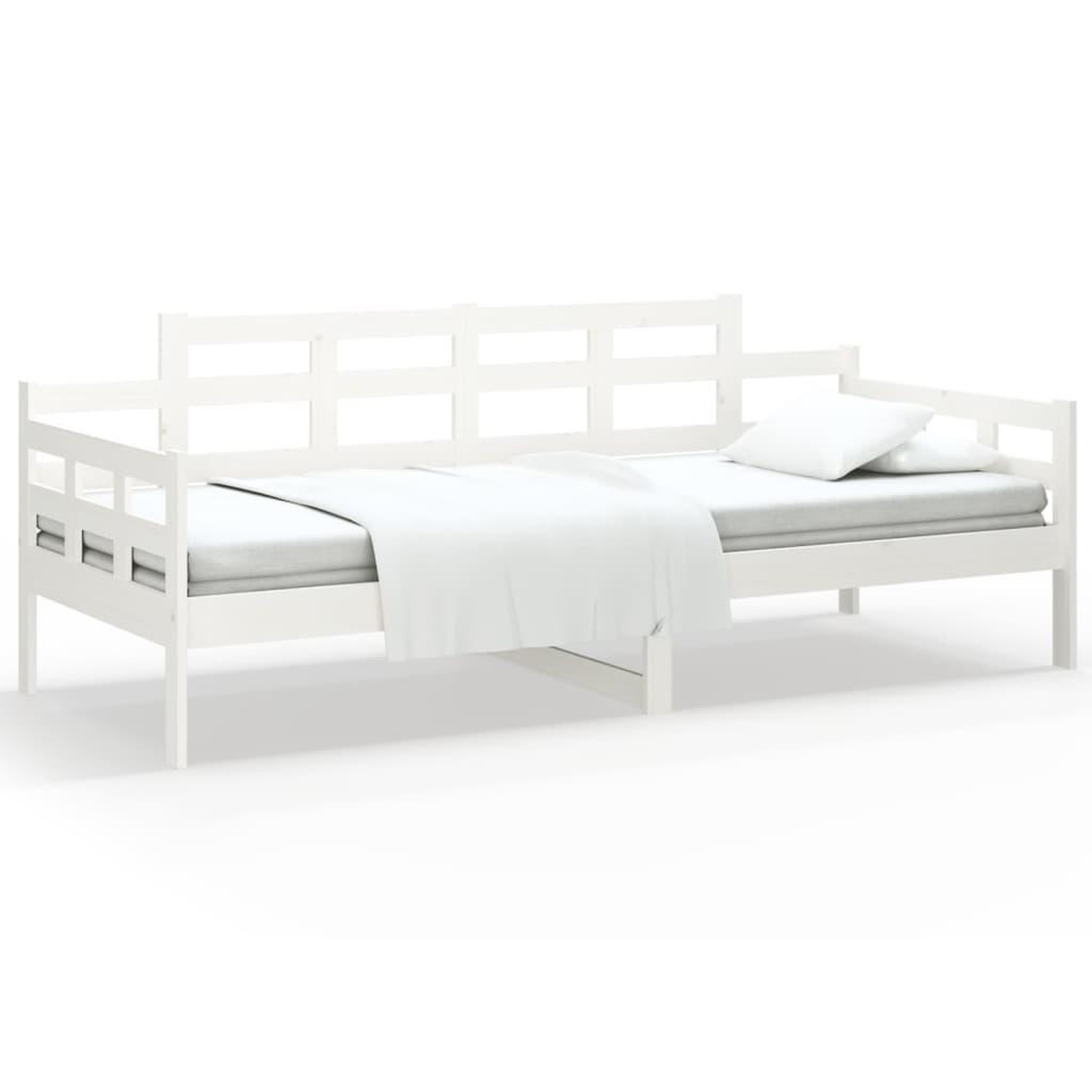 Voir la diapositive 2 : VIDAXL Lit de jour sans matelas blanc bois de pin massif 90x200 cm