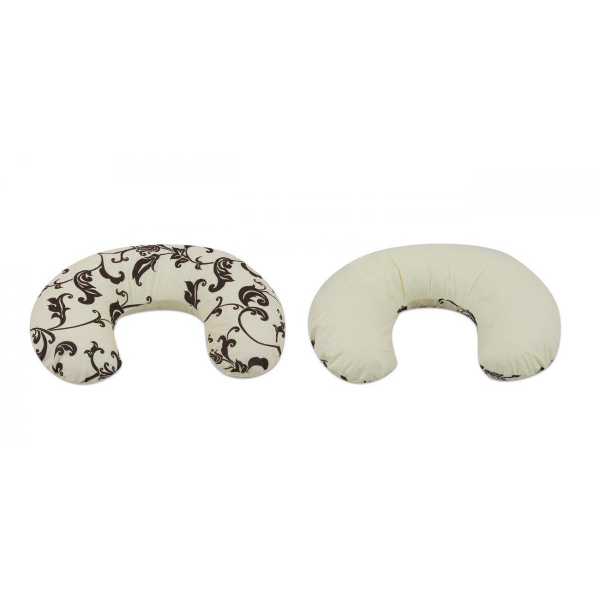 VELINDA Coussin appui-tête dessin floral clair – crème
