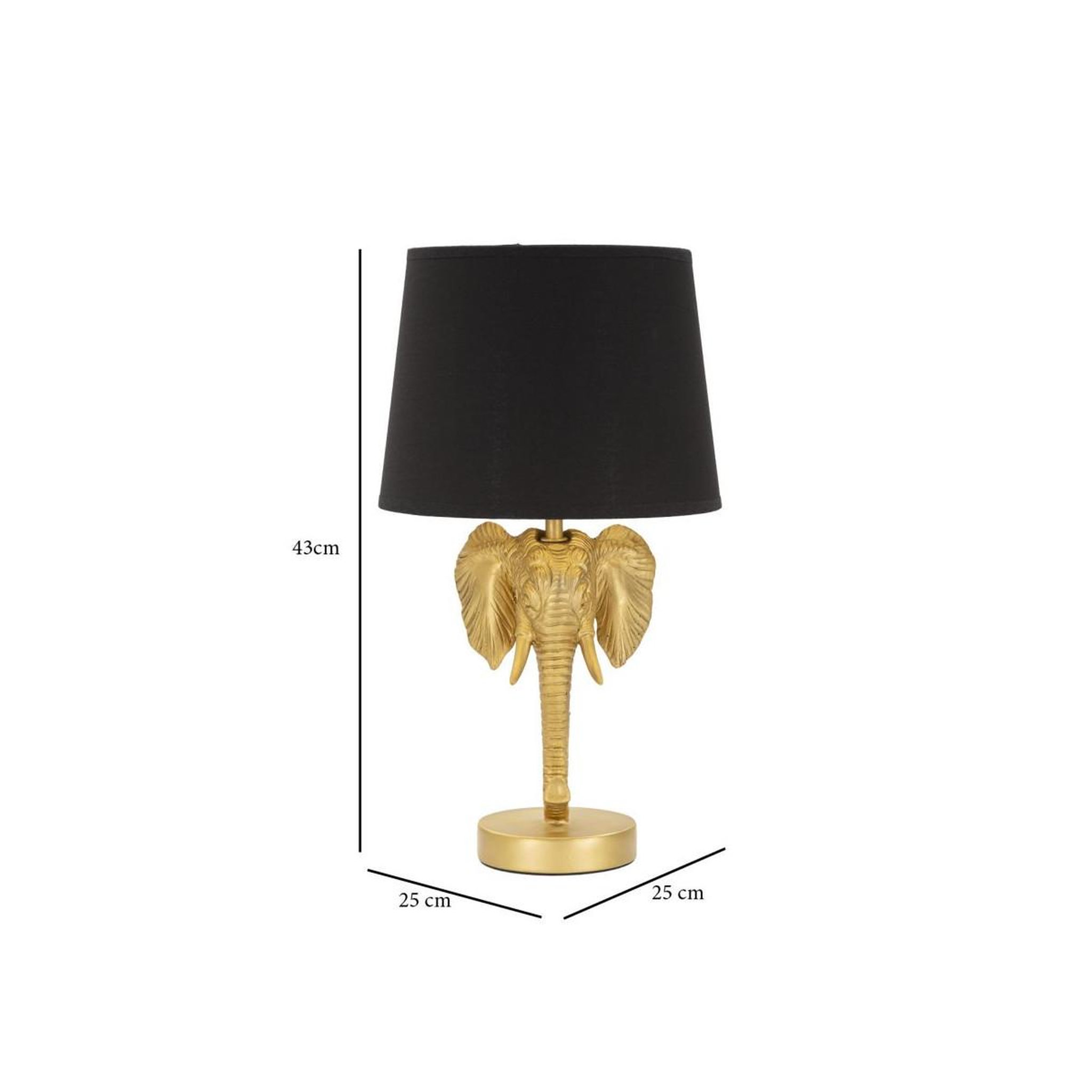 Voir la diapositive 6 : Paris Prix Lampe à poser design  elephant  43cm or & noir