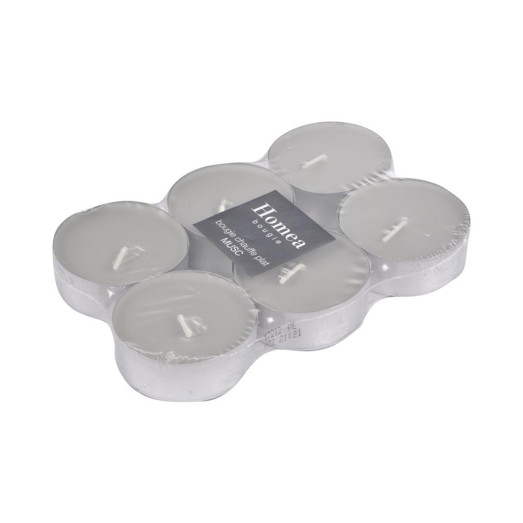 Voir la diapositive 3 : HOMEA Lot de 6 Bougies Chauffe-Plat  Essentiel  5,5cm Musc