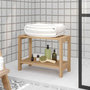 Voir la diapositive 1 : VIDAXL Table d'appoint de salle de bain 60x30x45cm bois de teck solide