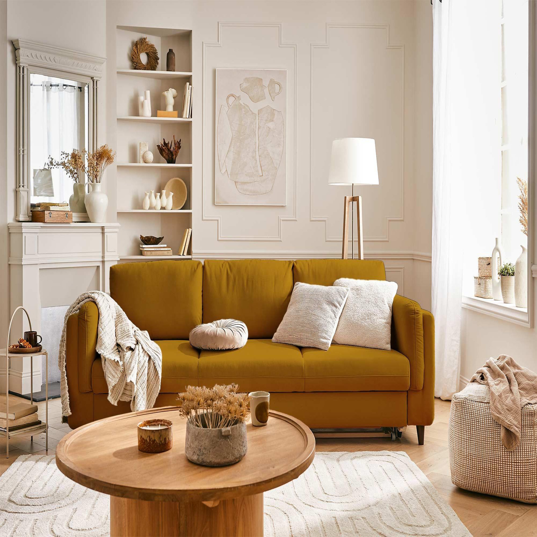 Voir la diapositive 4 : BEST MOBILIER Brooke - canapé 3 places - convertible - en velours