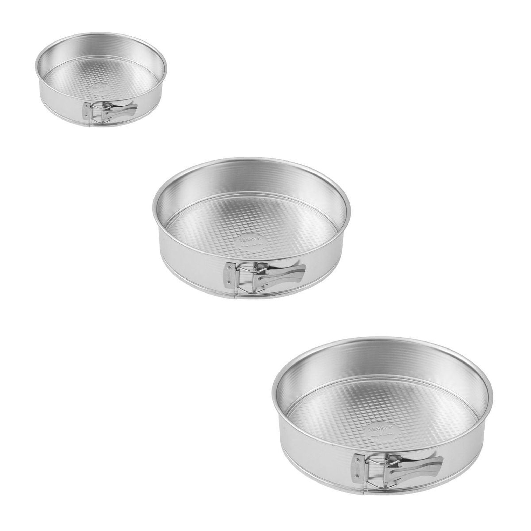 ZENKER Set de 3 moules à manqué à charnière 18,5 cm + 26 cm + 28 cm zenker silver
