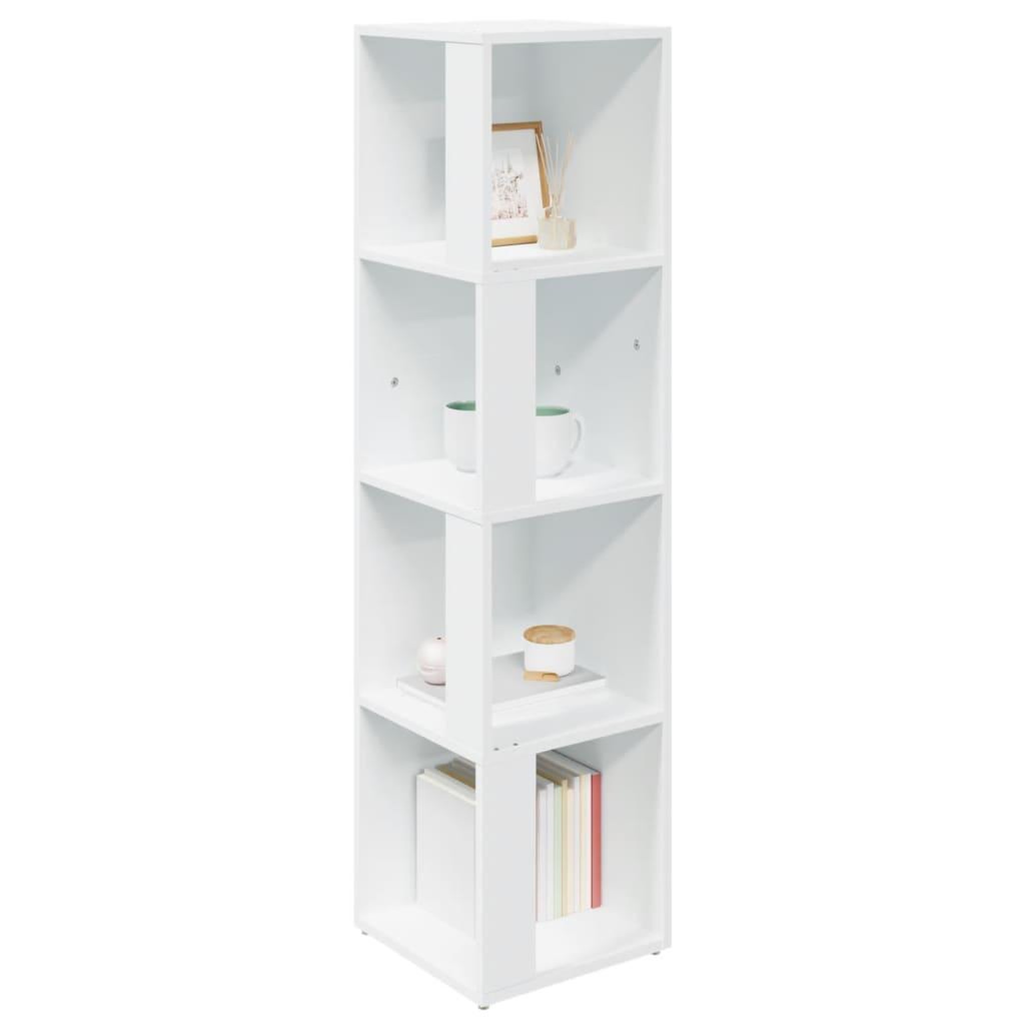 Voir la diapositive 4 : VIDAXL Armoire d'angle Blanc 33x33x132 cm Bois d'ingenierie