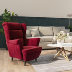 VIDAXL Fauteuil rouge bordeaux velours