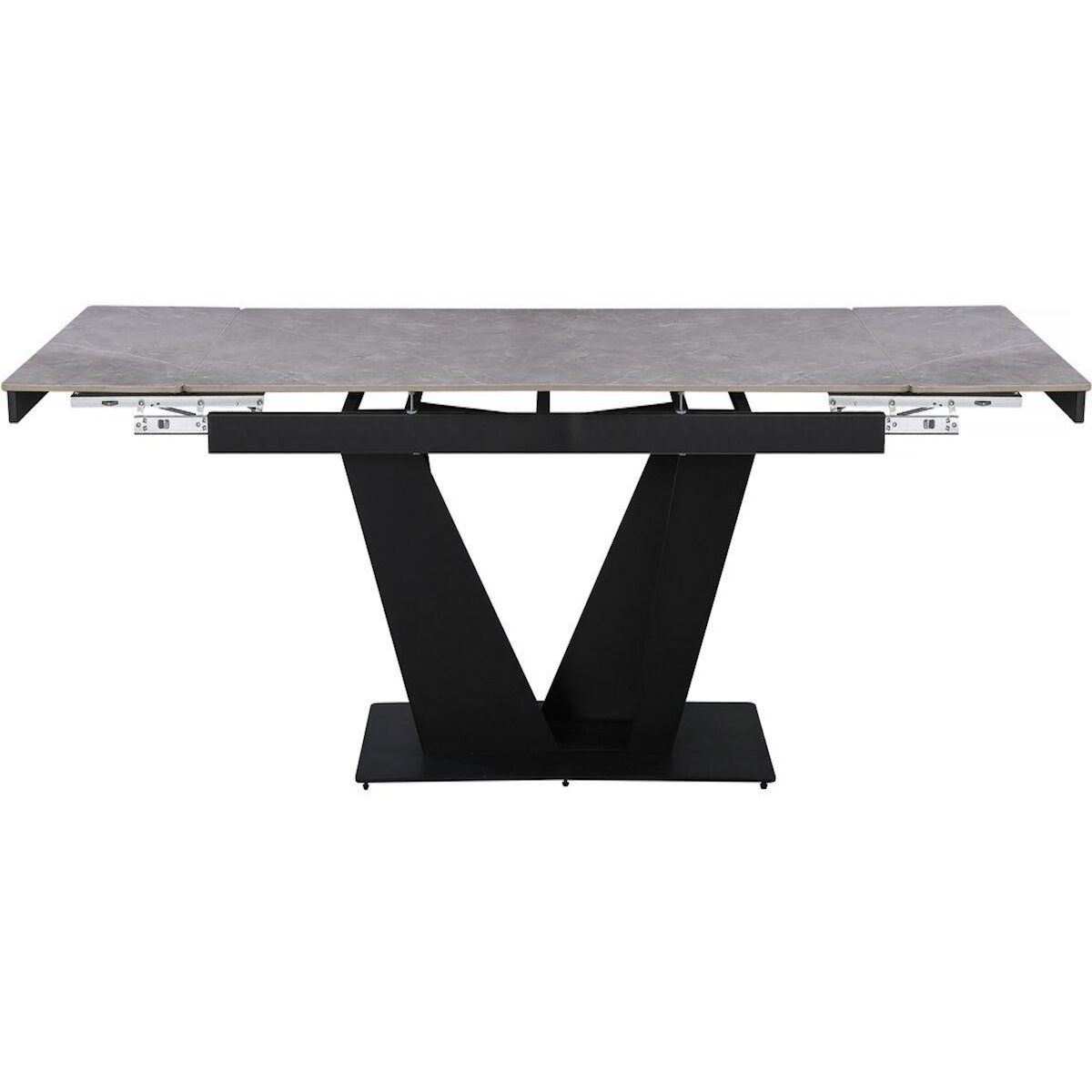 Habitat et Jardin Table à manger extensible en céramique - 160/240 cm - 6 à 10 personnes  Nova  - Gris marbré