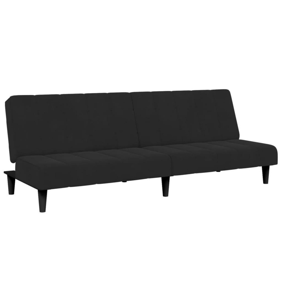 VIDAXL Canape-lit a 2 places avec repose-pied noir velours