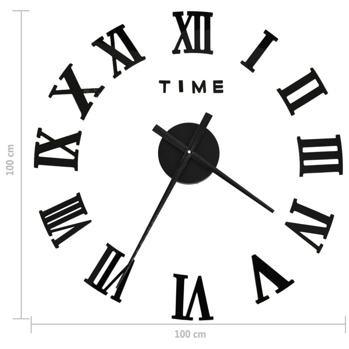 VIDAXL Horloge murale 3D Design moderne Noir 100 cm XXL