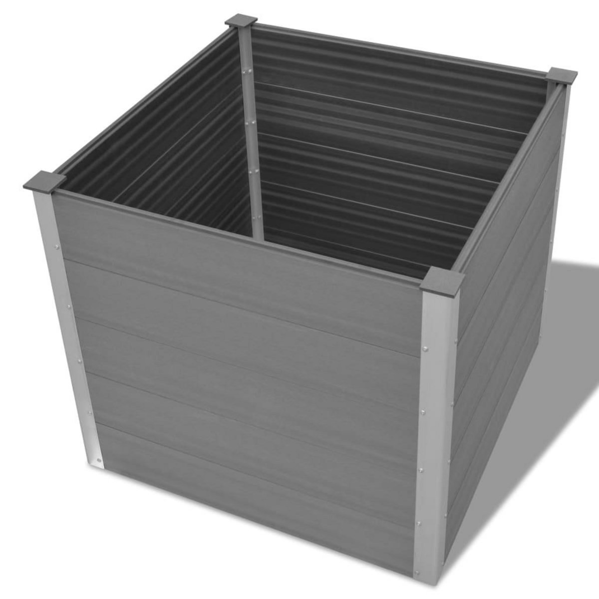 VIDAXL Lit sureleve de jardin WPC 100x100x91 cm Gris
