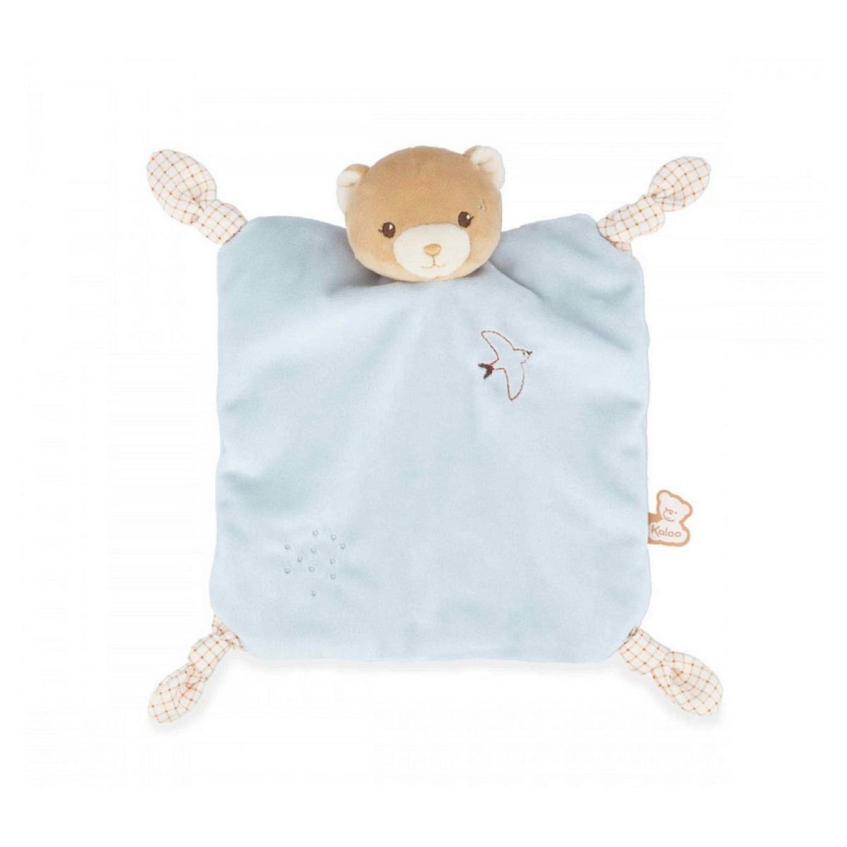 Kaloo Doudou plat Ours bleu avec boite