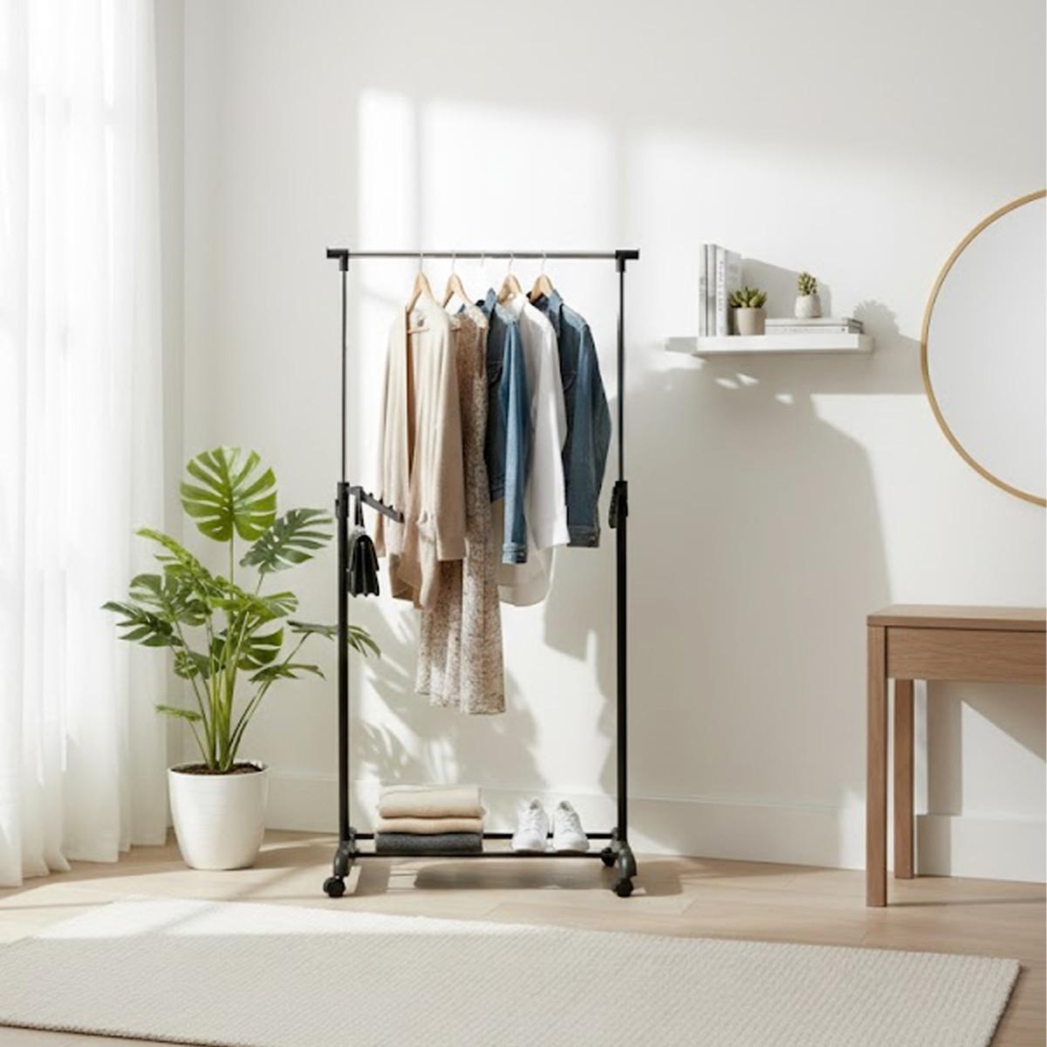 Voir la diapositive 4 : Paris Prix Portant à vêtements réglable  lumi  177cm noir