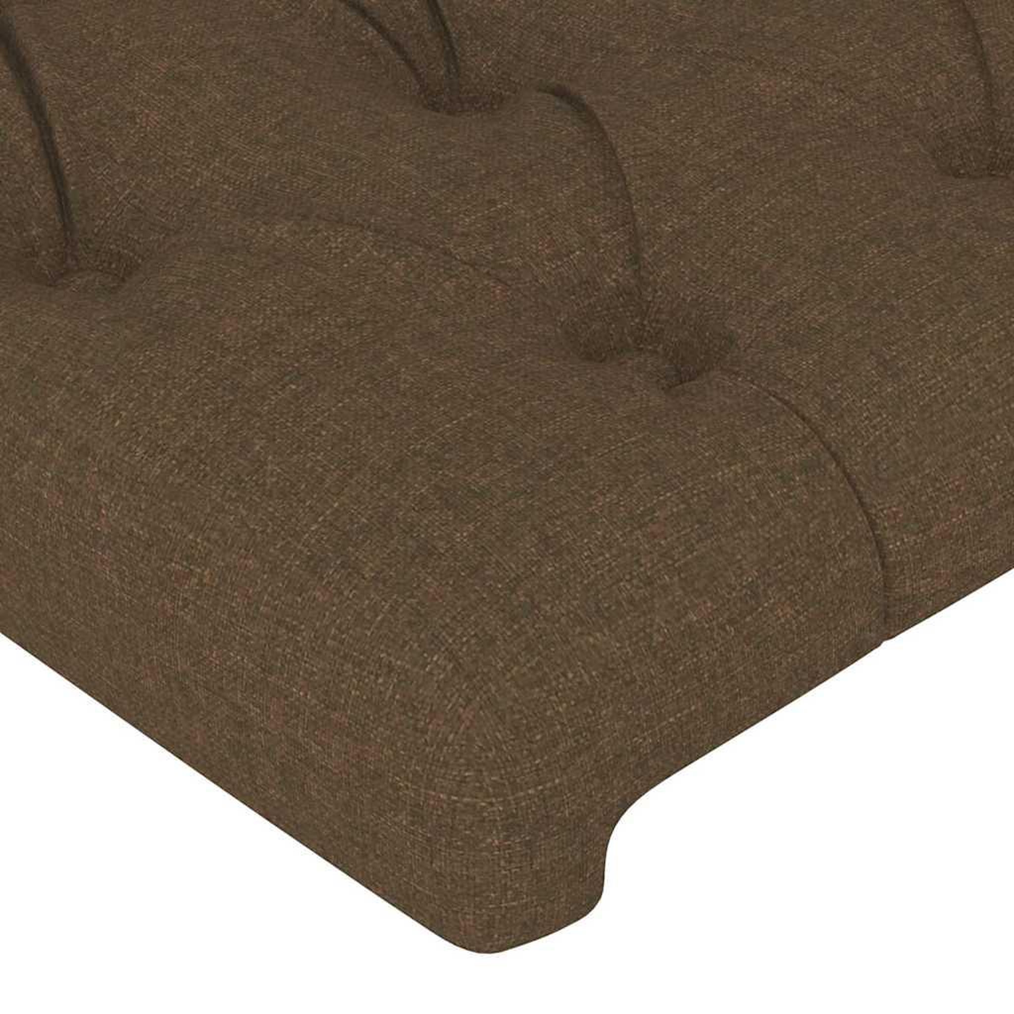 Voir la diapositive 5 : VIDAXL Tete de lit avec oreilles marron fonce 163x23x118/128 cm tissu