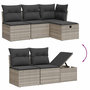 Voir la diapositive 3 : VIDAXL Salon de jardin 5 pcs avec coussins gris clair resine tressee