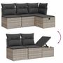 Voir la diapositive 3 : VIDAXL Salon de jardin 5 pcs avec coussins gris clair resine tressee