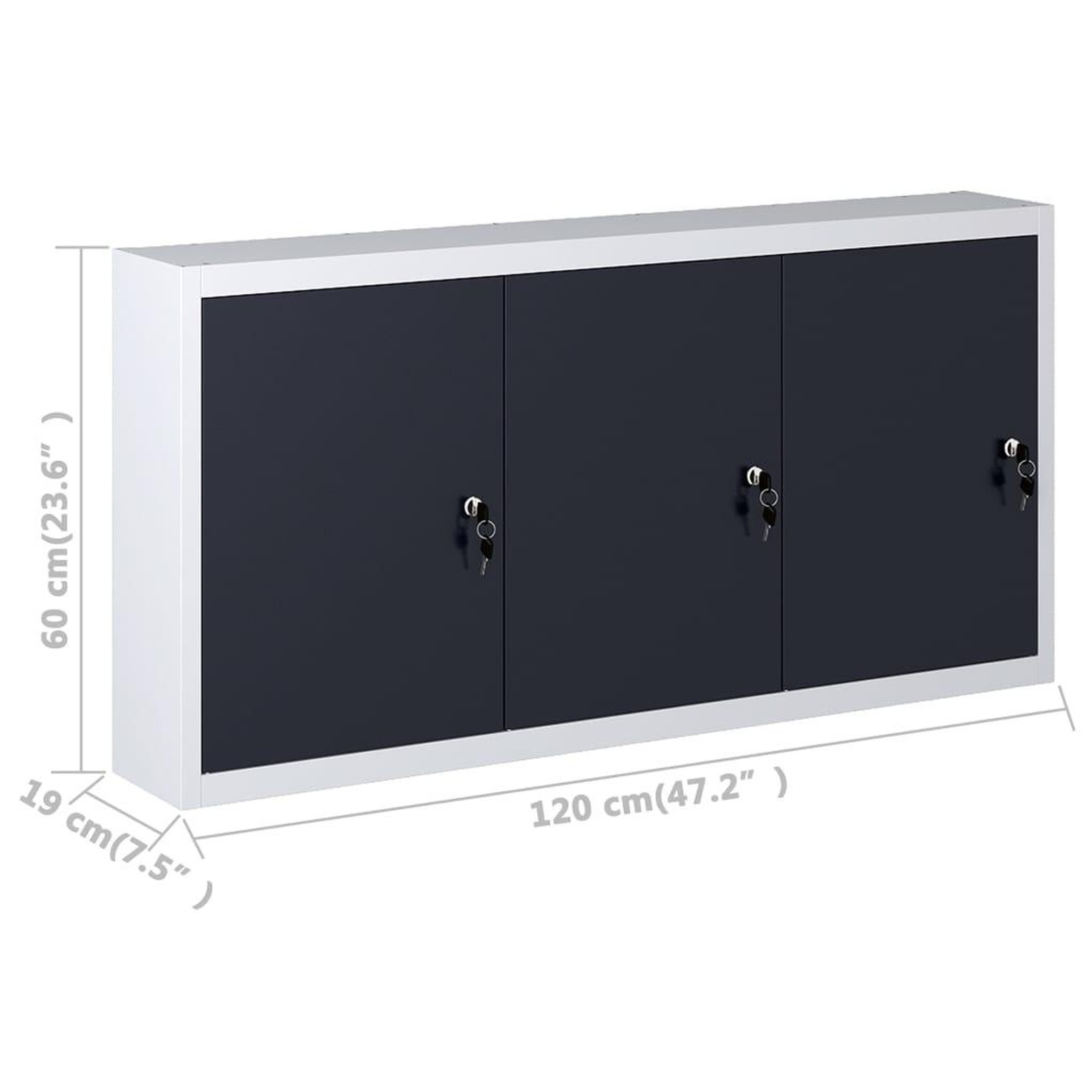 Voir la diapositive 6 : VIDAXL Armoire a outils murale Style Industriel Metal Gris et noir