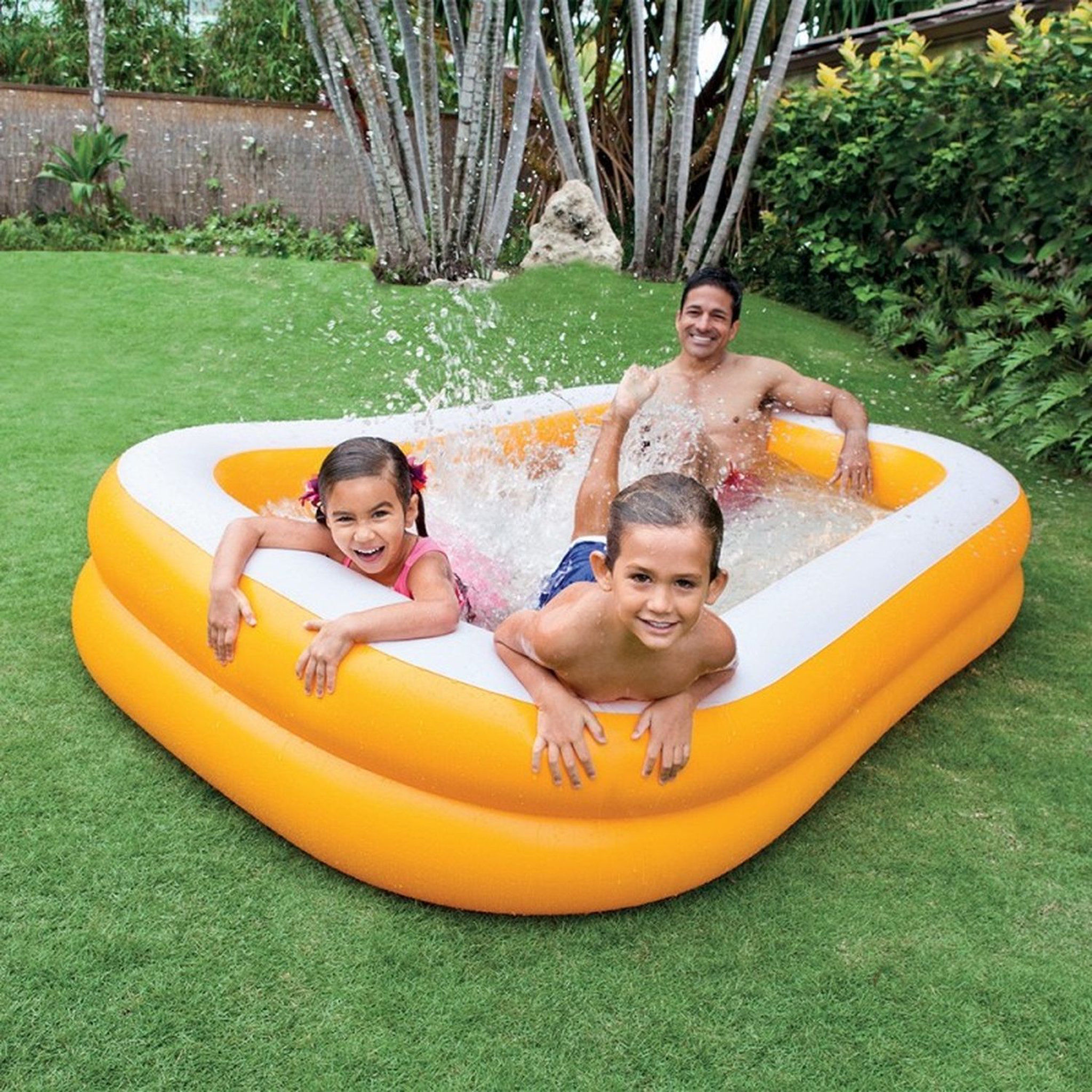 Voir la diapositive 2 : INTEX Piscine Gonflable Rectangulaire Abricot