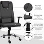 Voir la diapositive 6 : HOMCOM Fauteuil de bureau ergonomique hauteur assise réglable pivotant 360° revêtement synthétique et maille noir