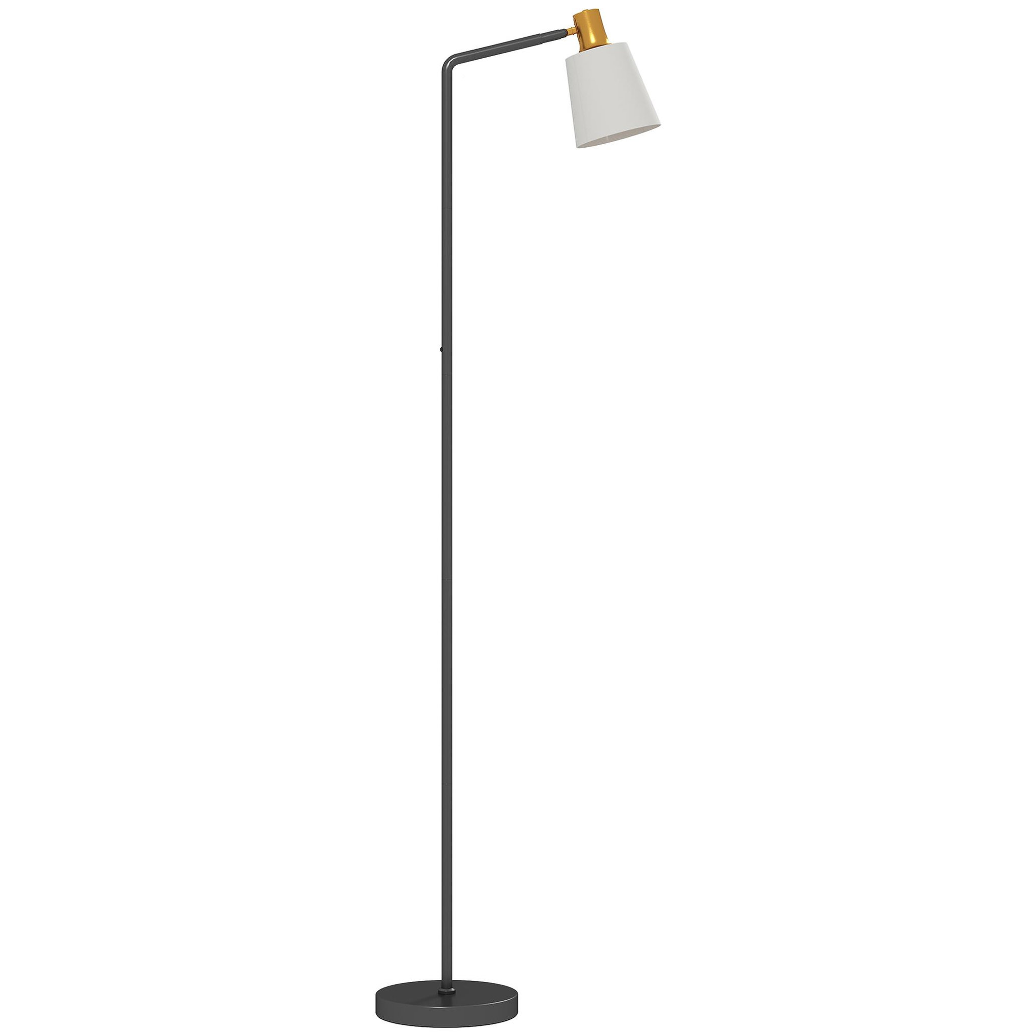HOMCOM Lampadaire rétro réglable ampoule incluse noir doré