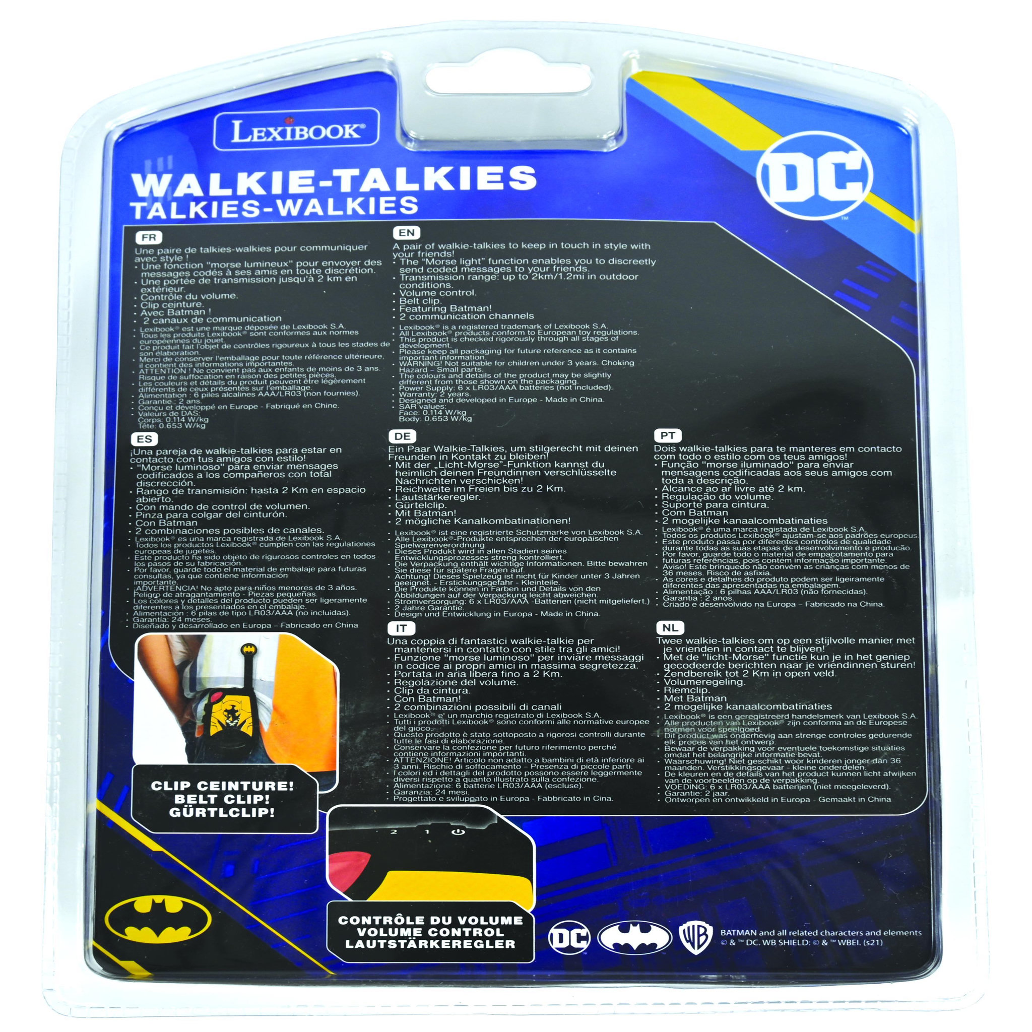 Voir la diapositive 5 : Lexibook Talkie-Walkies Batman portée 2km fonction morse