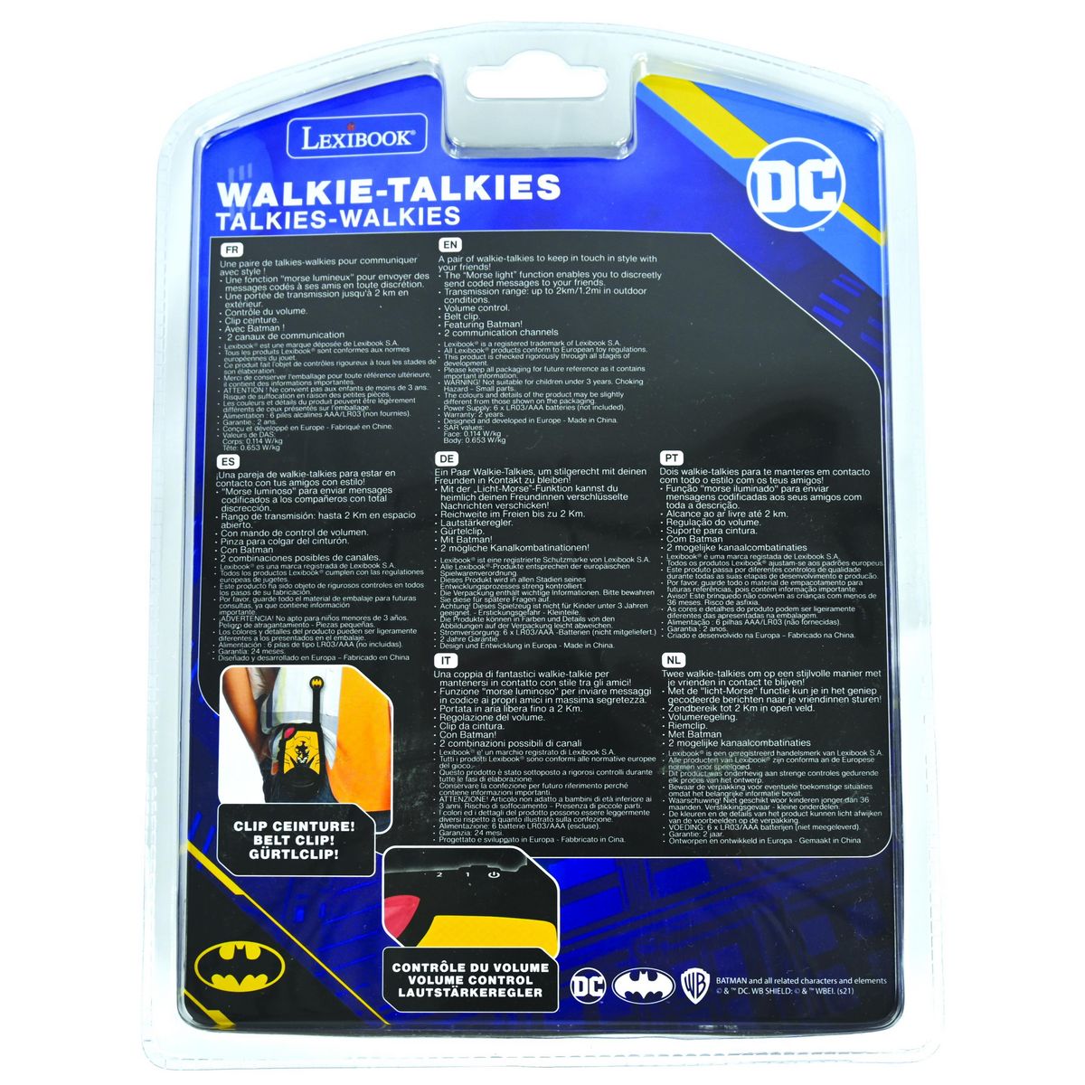 Lexibook Talkie-Walkies Batman portée 2km fonction morse