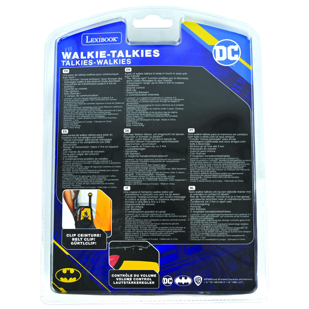 Lexibook Talkie-Walkies Batman portée 2km fonction morse