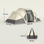 Voir la diapositive 3 : OUTSUNNY Tente gonflable camping 2-4 personnes 3 pièces auvent imperméabilité 3000mm crème taupe-gris