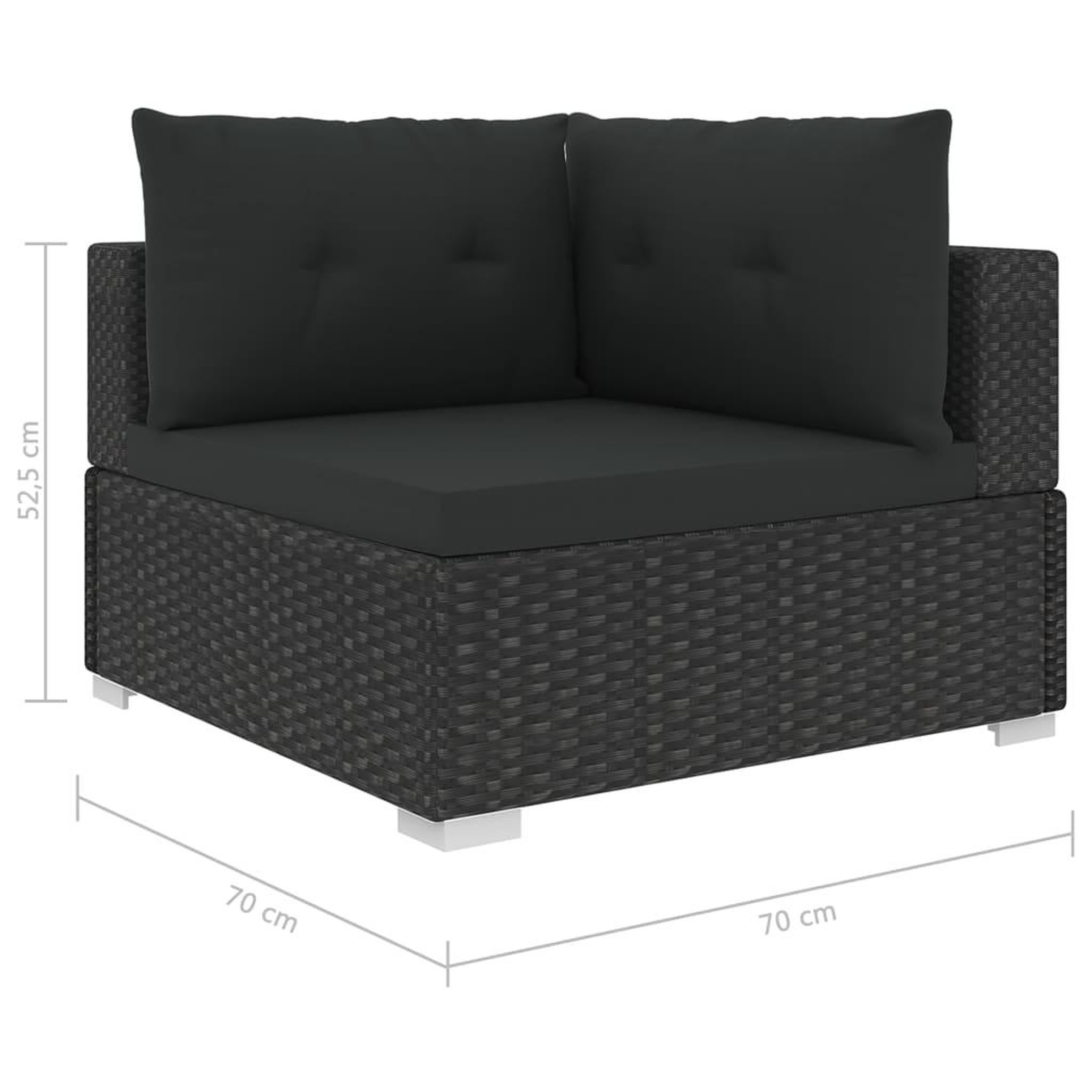 Voir la diapositive 6 : VIDAXL Salon de jardin 10 pcs avec coussins resine tressee noir