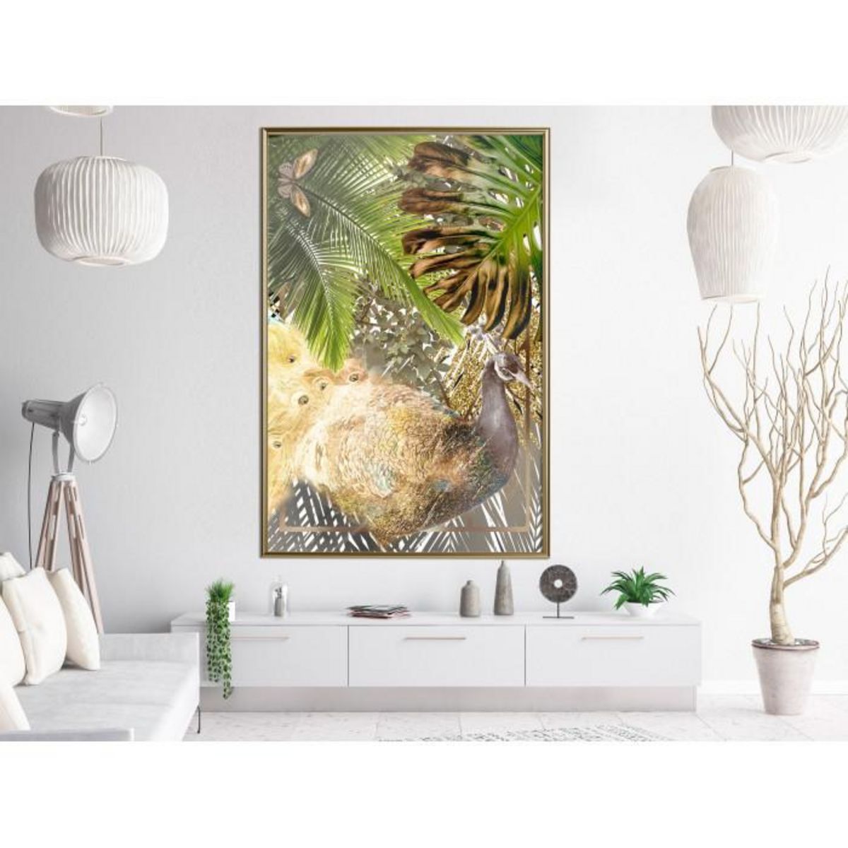 Paris Prix Affiche Murale Encadrée  Fairy-Tale Peacock in the Jungle