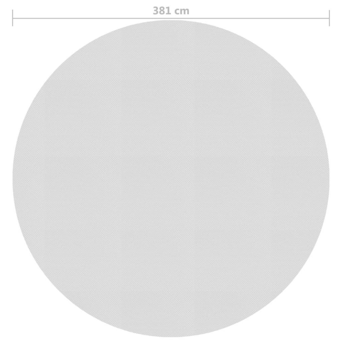 VIDAXL Film solaire de piscine flottant PE 381 cm Gris