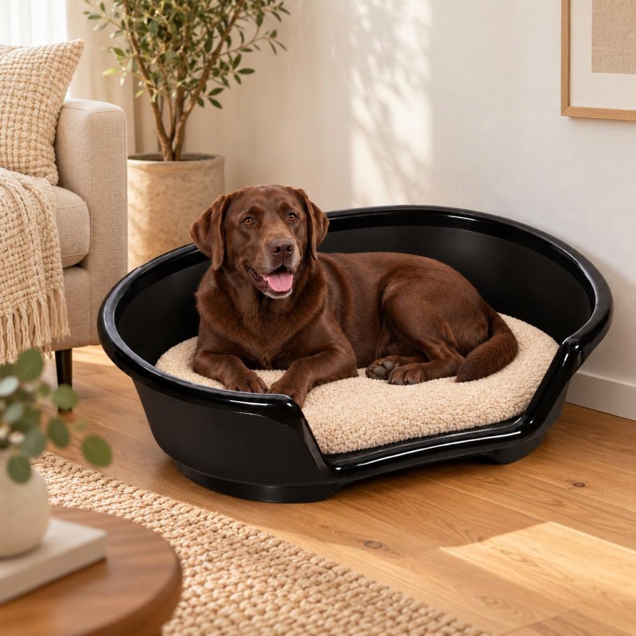 Voir la diapositive 2 : MON AMI LUKI MON AMI LUKI - Corbeille plastique avec aerations cosy pour chien