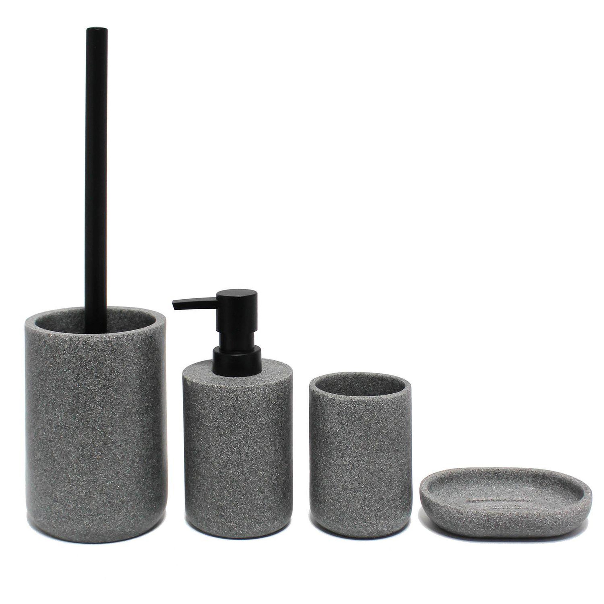 Voir la diapositive 4 : Douceur d'Intérieur Brosse wc jasper effet granit - gris et noir
