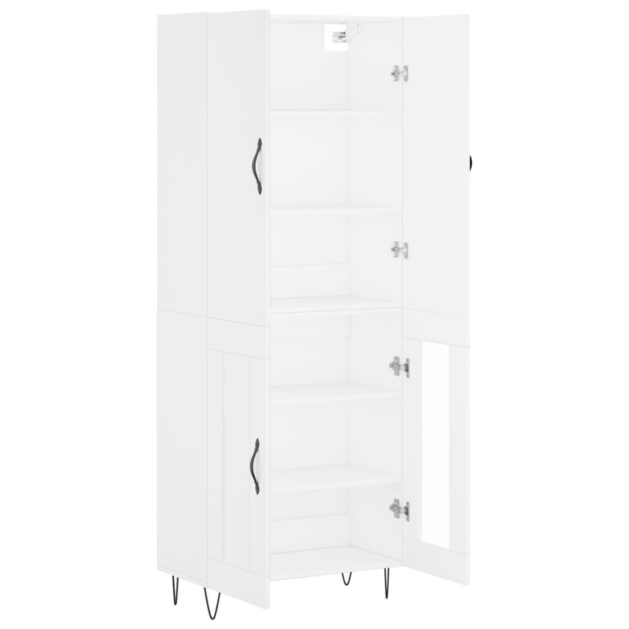 Voir la diapositive 4 : VIDAXL Buffet haut Blanc 69,5x34x180 cm Bois d'ingenierie