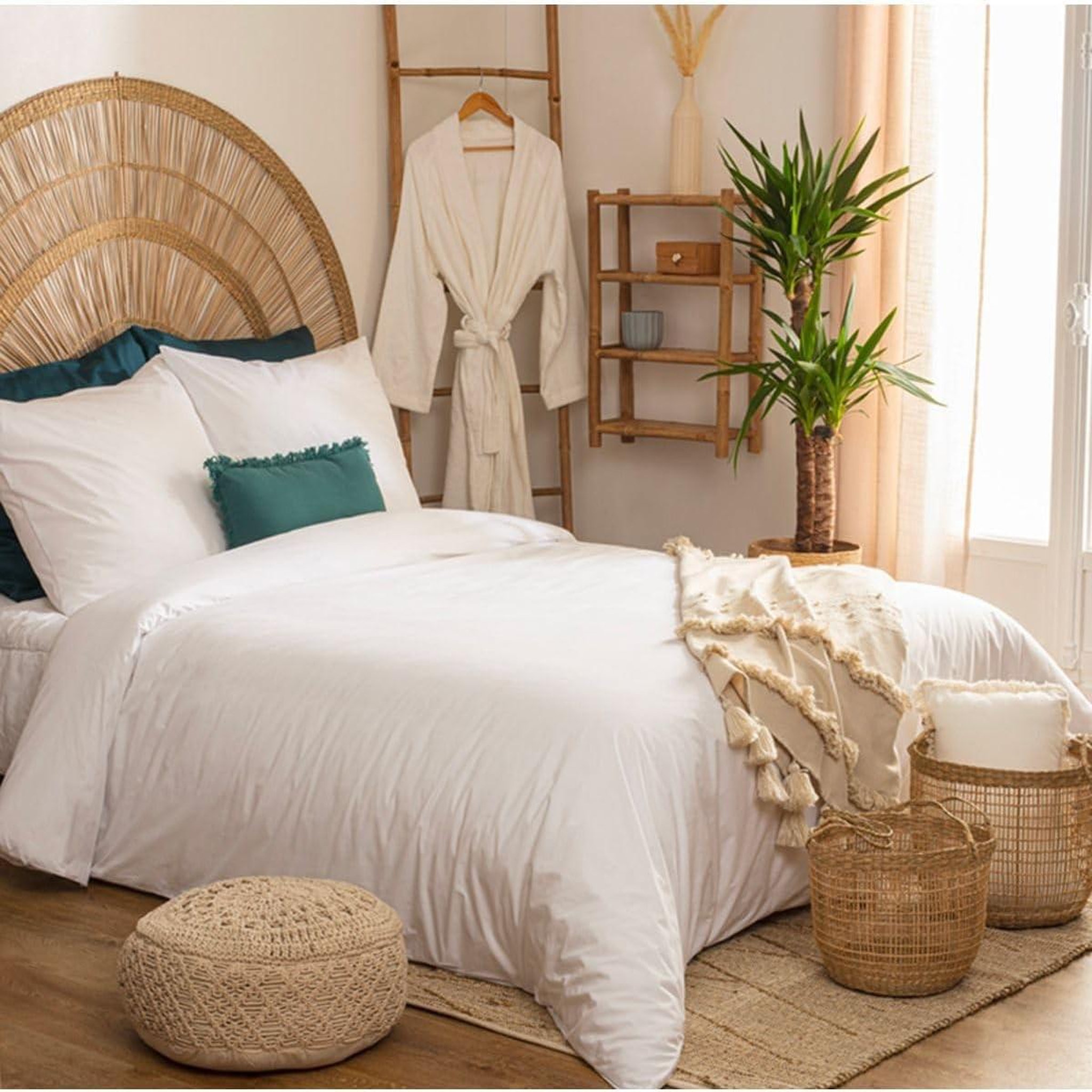 Voir la diapositive 5 : Eden Drap plat en percale de coton confort