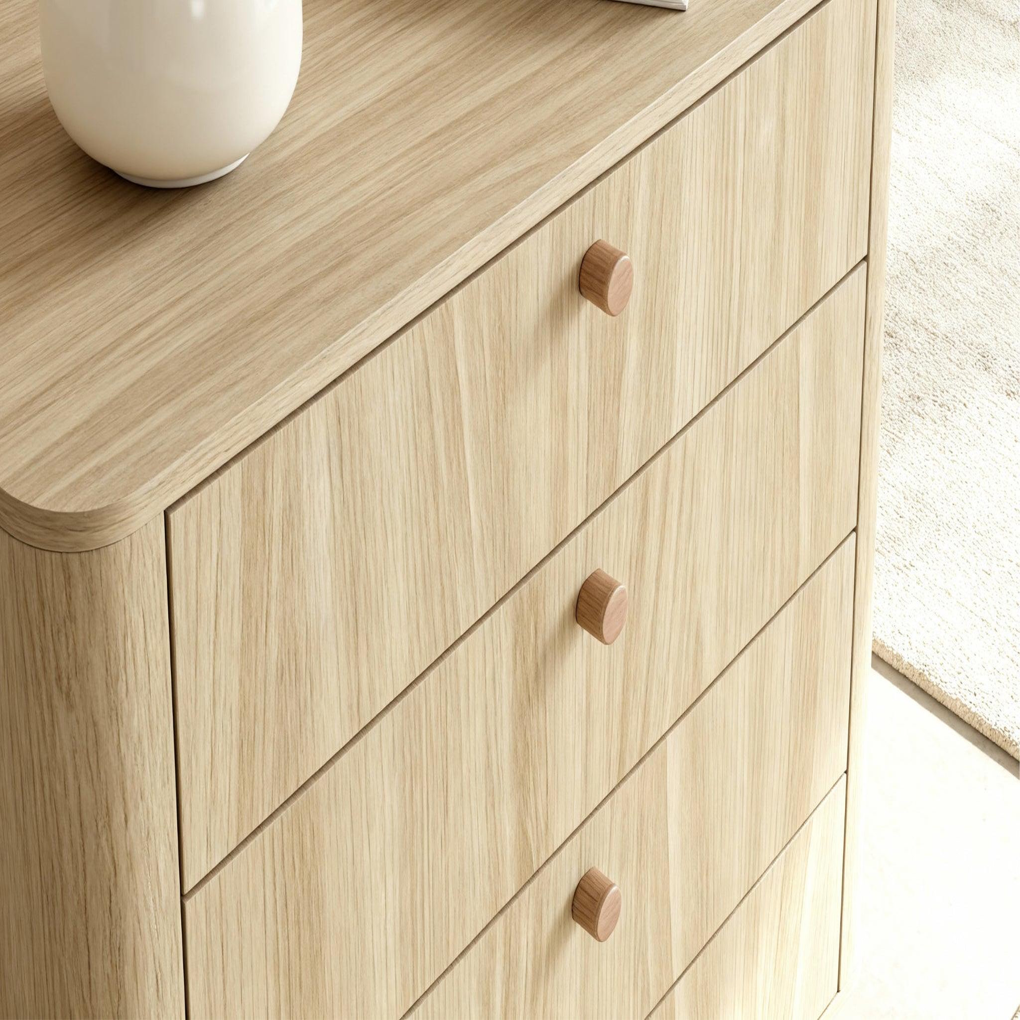 Voir la diapositive 3 : CASANOVA PARIS Elora - commode 88cm en panneau de particules laminé - chêne clair