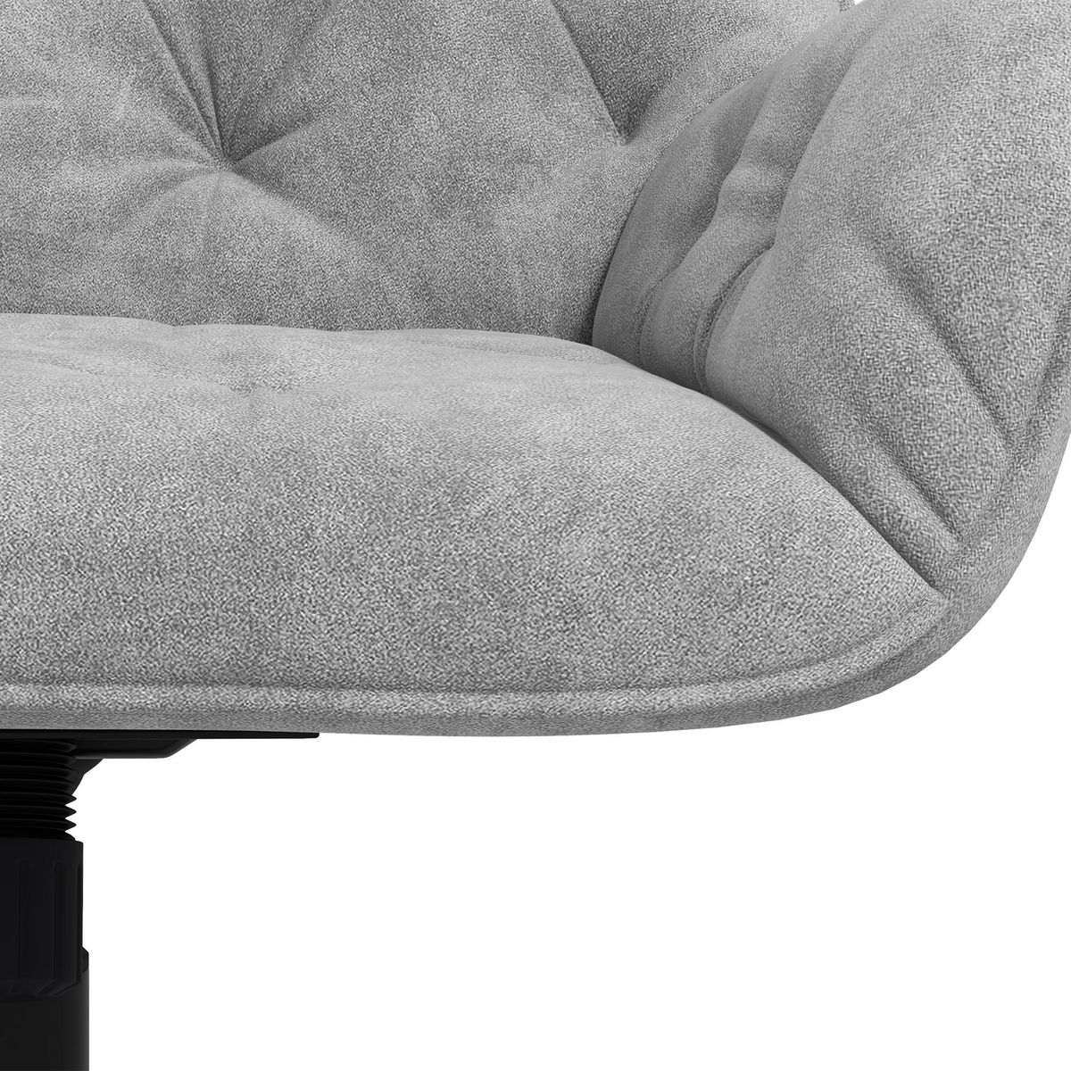 VINSETTO Chaise de bureau velours design Chesterfield effet capitonné piètement métal noir gris