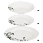 Services d'assiettes 18 pièces porcelaine FLORAL