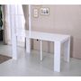 Voir la diapositive 2 : Habitat et Jardin Table repas extensible  Dina  - 200/40 x 94 x 75 cm - Blanc laqué