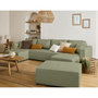 Voir la diapositive 2 : BEST MOBILIER Topaze - canapé panoramique - 7 places - convertible avec coffre - en tissu