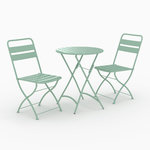 Rendez vous déco Table ronde et chaises de jardin pliantes 2 places en métal vert-Yumi