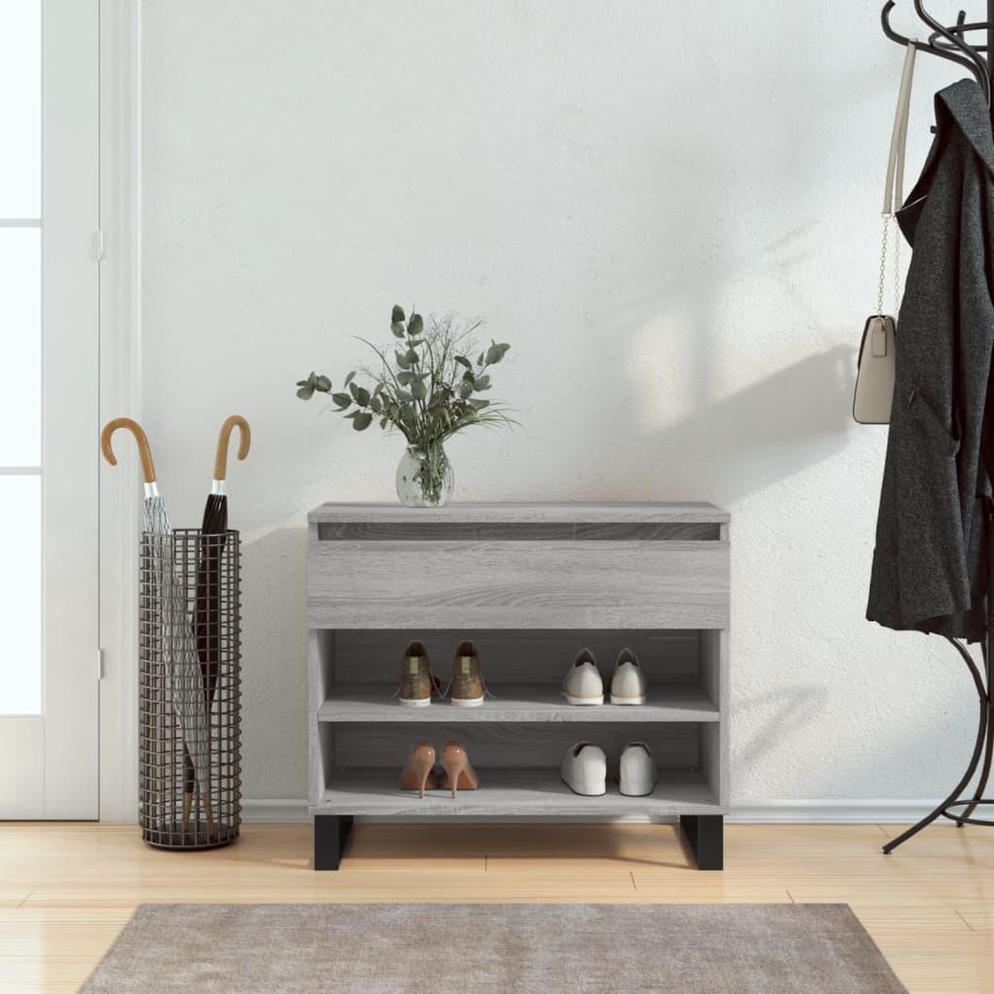 VIDAXL Armoire a chaussures Sonoma gris 70x36x60 cm Bois d'ingenierie