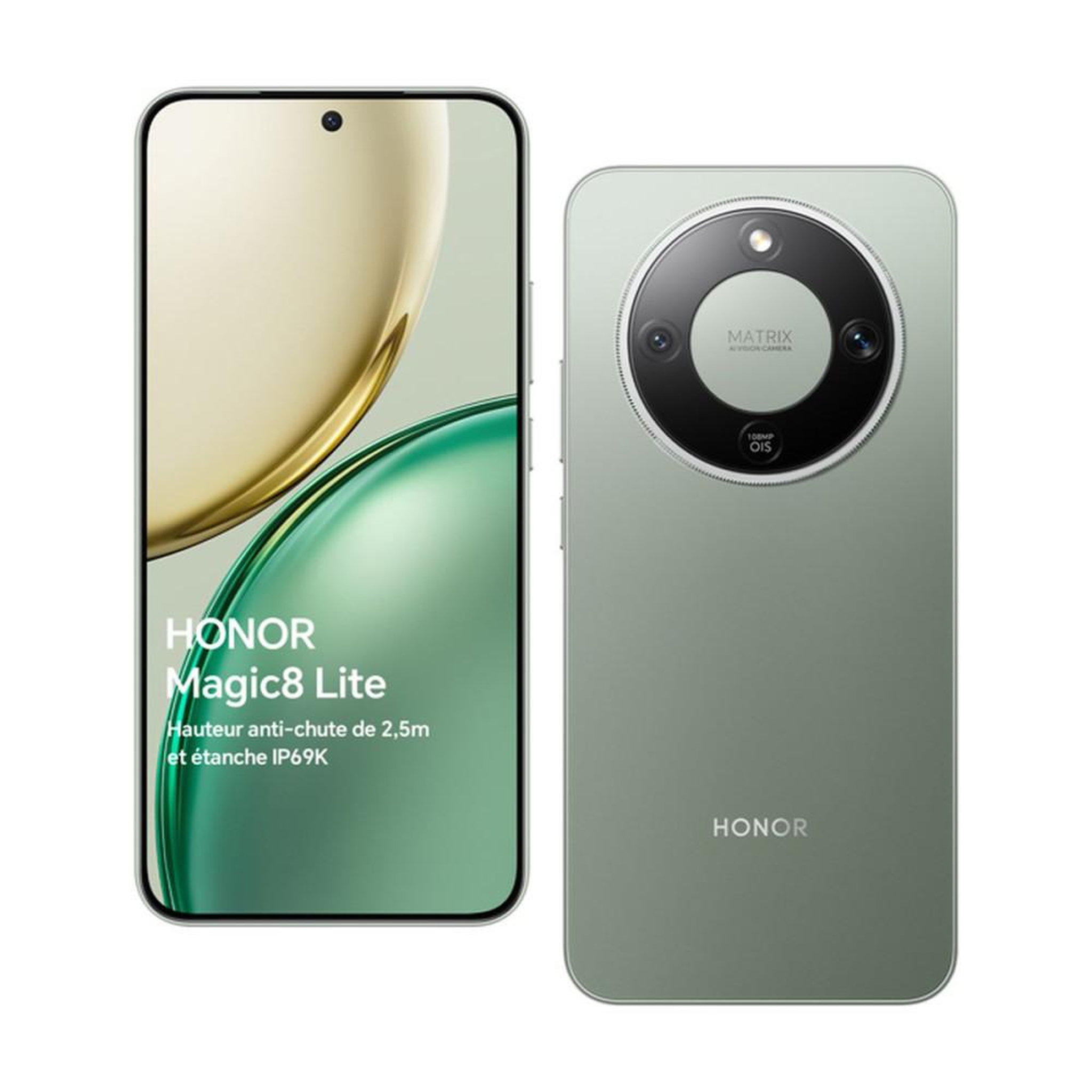 HONOR Smartphone 5G écran AMOLED 6,79  108 Mpx Vert 8 Go RAM 512 Go Honor Magic8 Lite