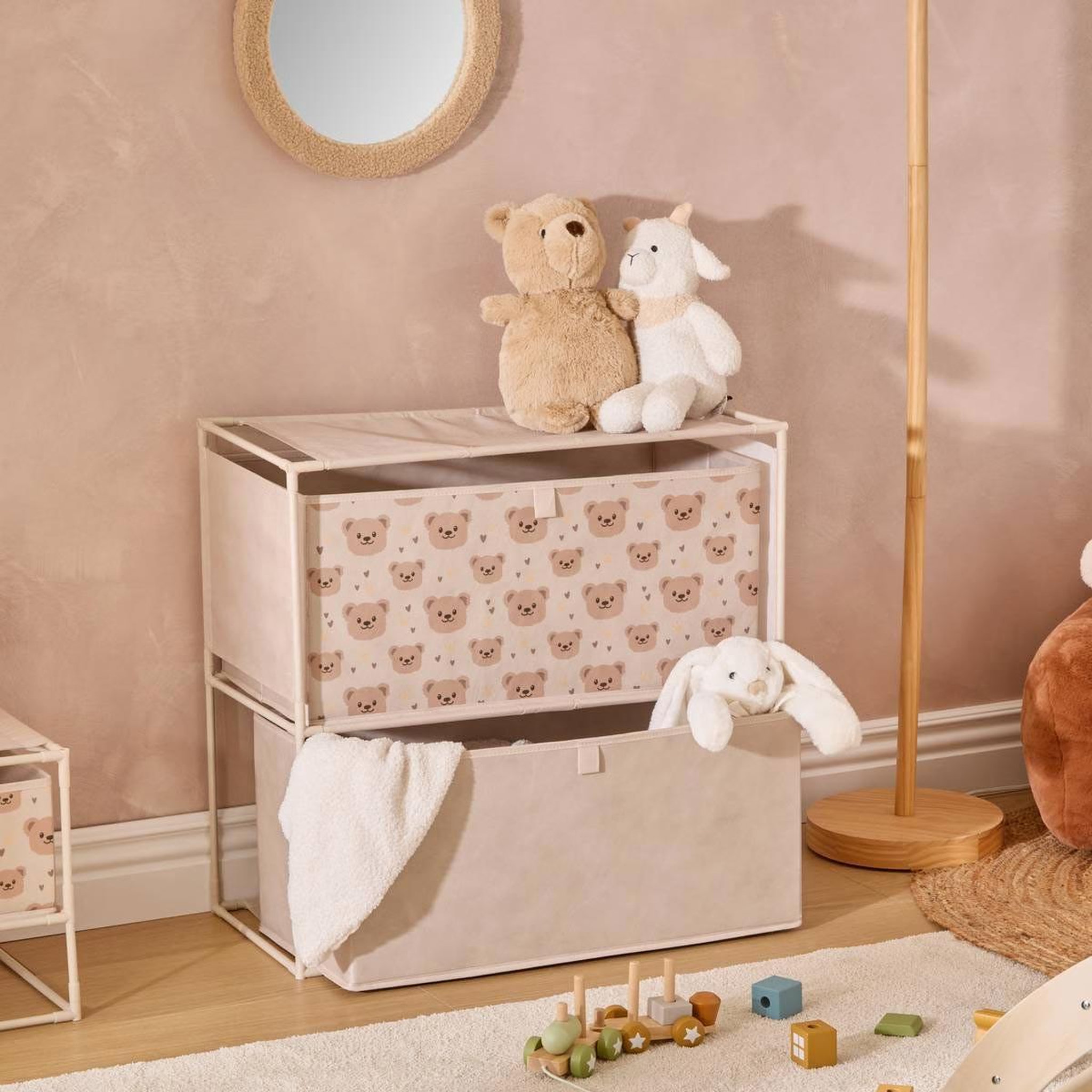 Voir la diapositive 3 : Atmosphera Kids Commode enfant 2 tiroirs  orso  60cm beige