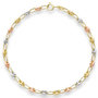 Voir la diapositive 1 : L'ATELIER D'AZUR Bracelet 3 Ors - Or Tricolore - Grain de Café Jaune, Blanc et Rose - Femme