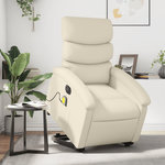 VIDAXL Fauteuil inclinable de massage electrique creme similicuir