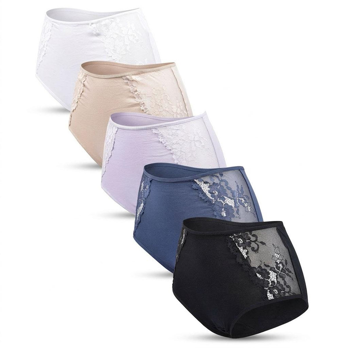 OZABI OZABI Pack de Culottes Femme Coton avec Dentelle – Lot de 5