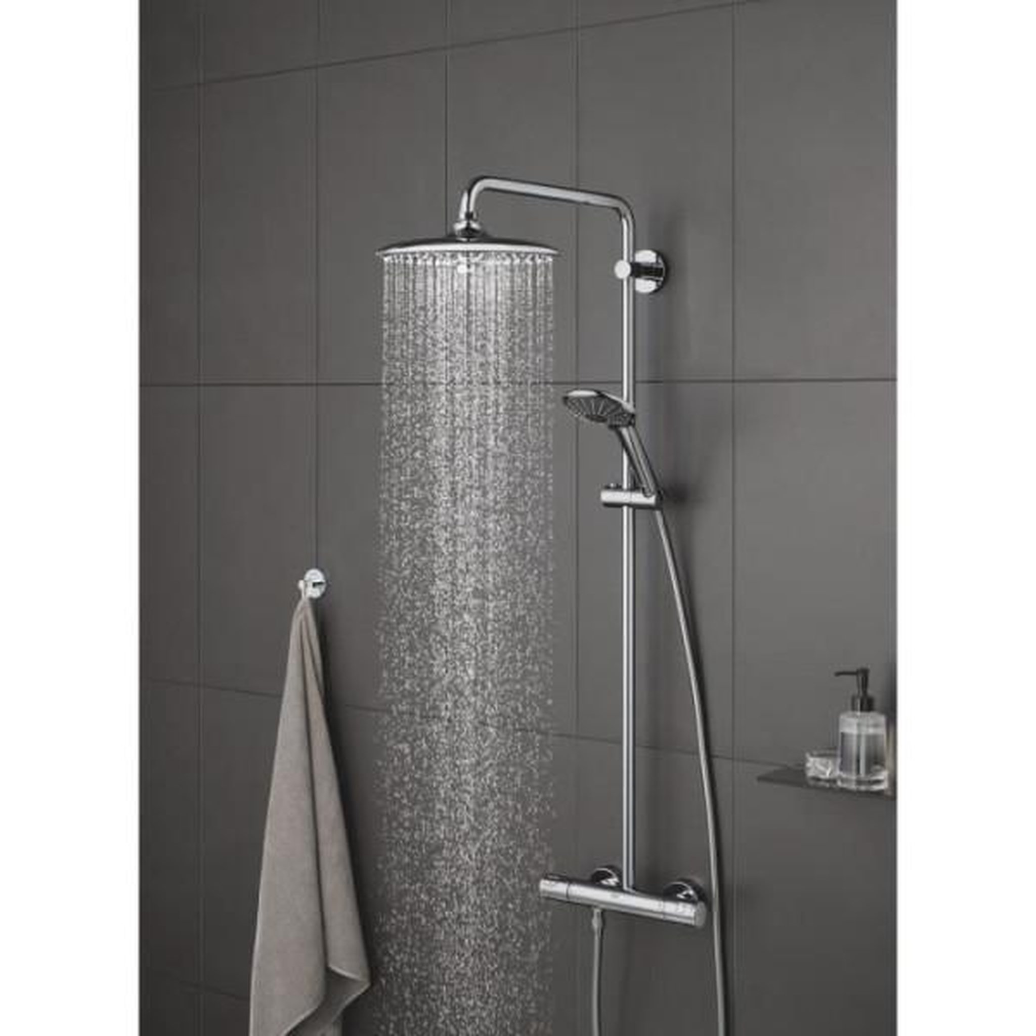 Voir la diapositive 4 : Grohe Grohe - douche de tete vitalio joy 260 - 3 jets - chromé - raccords filetés 1/2 - économie d'eau