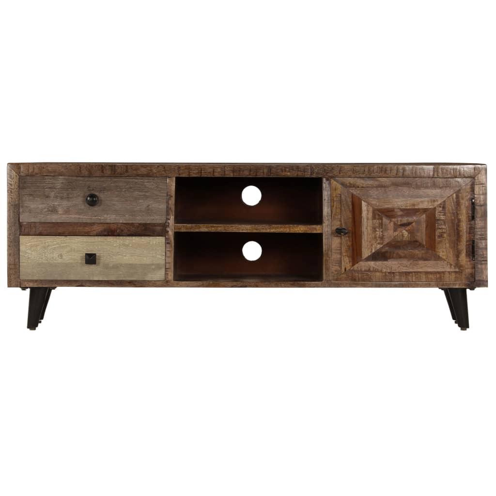 Voir la diapositive 2 : VIDAXL Meuble tv 118x30x40 cm bois de manguier massif