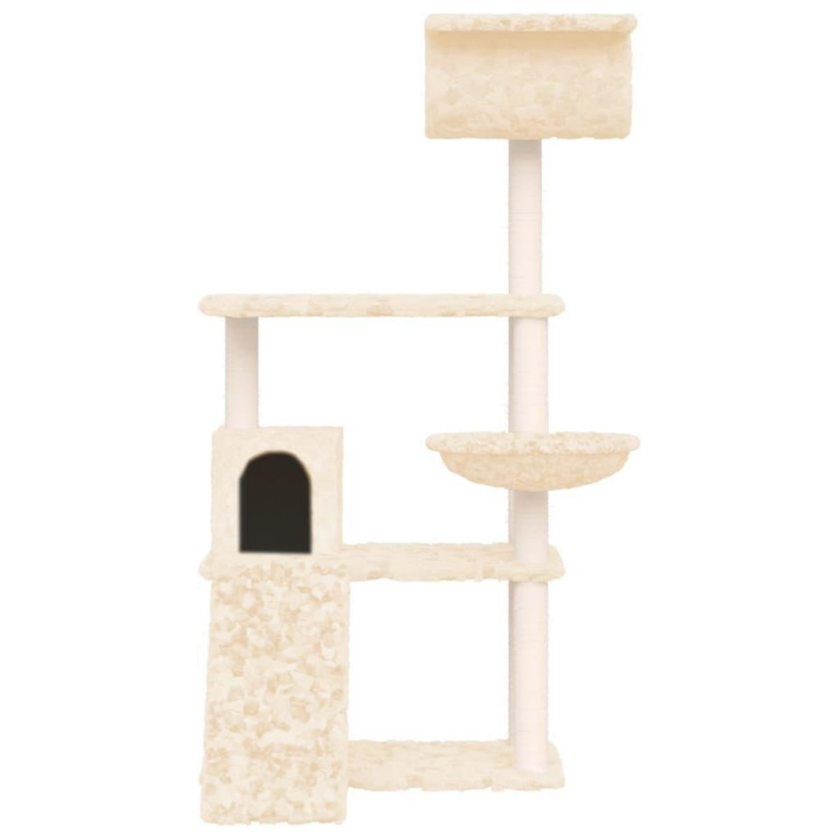 VIDAXL Arbre a chat avec griffoirs en sisal Creme 131 cm