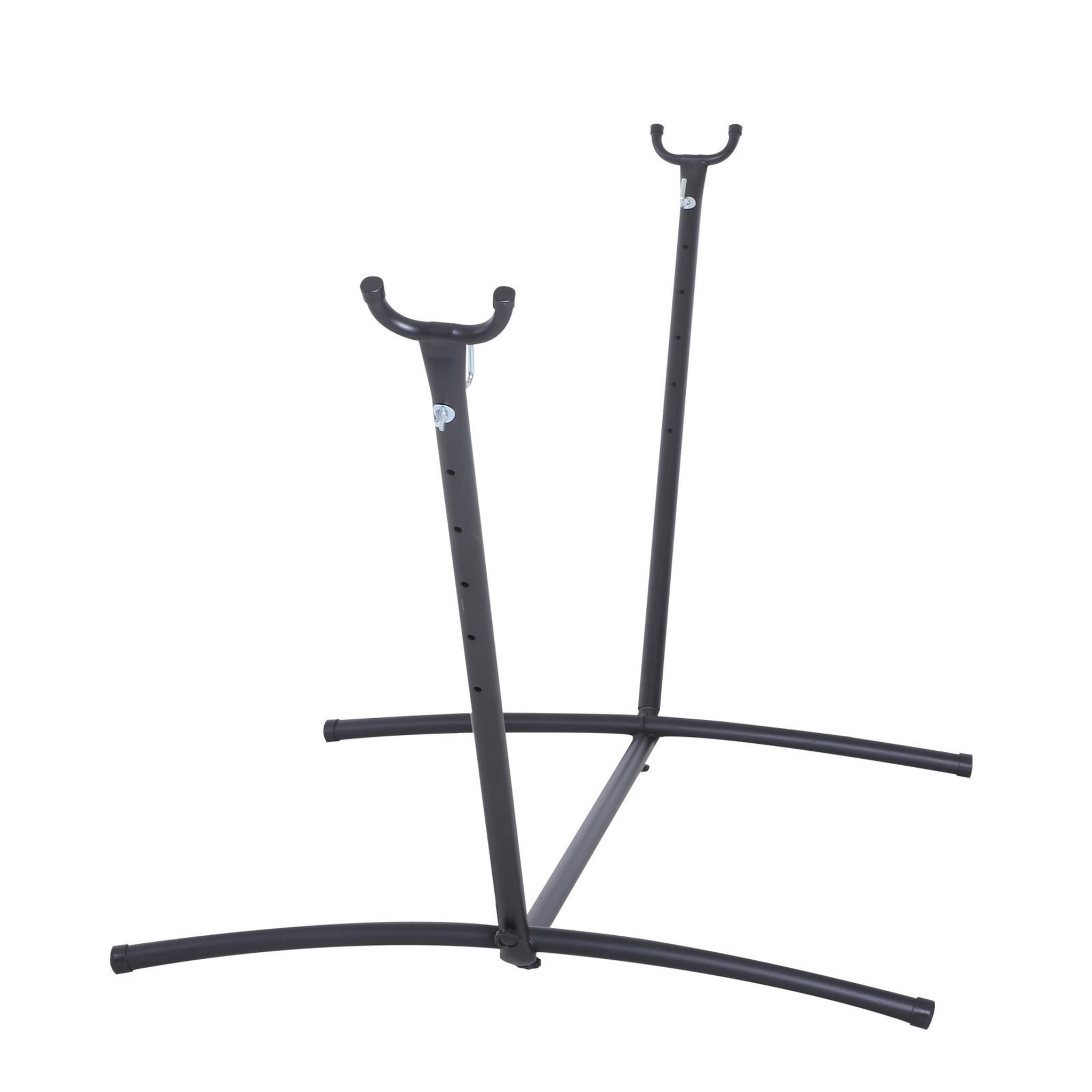 Voir la diapositive 5 : OUTSUNNY Support pied de hamac structure robuste métal époxy noir hauteur réglable 6 niveaux dim. 2,80L x 1,20l x 1,10H m