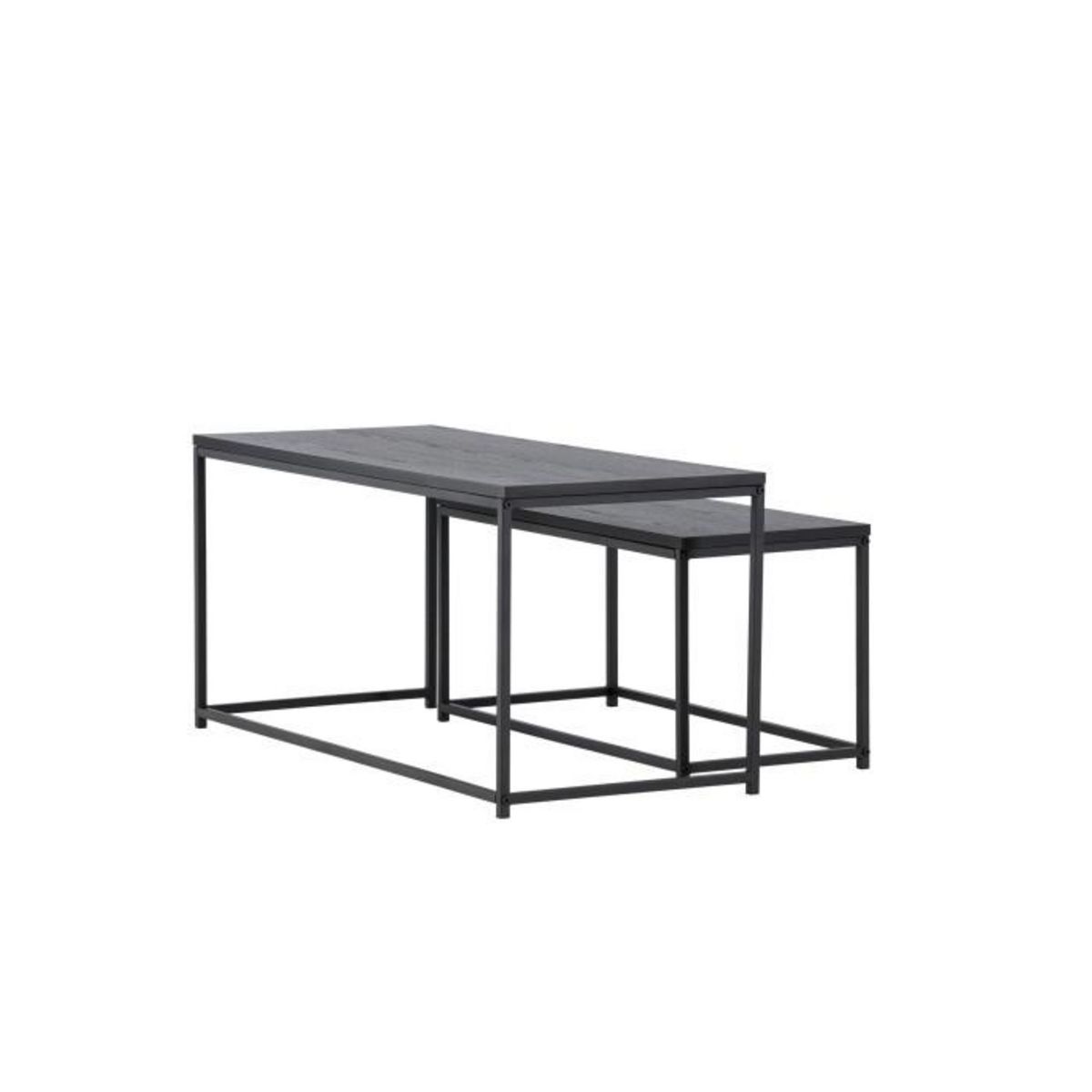 Paris Prix Lot de 2 Tables Basses Gigognes  Mallan  100cm Noir